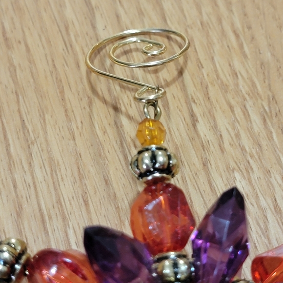 Vintage Lot of 6 Faux Jewel Hanging Star Christmas Ornaments - Picture 8 of 9